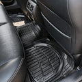 Universal car mats installed in a vehicle interior, showing full coverage and fit for front and rear seats